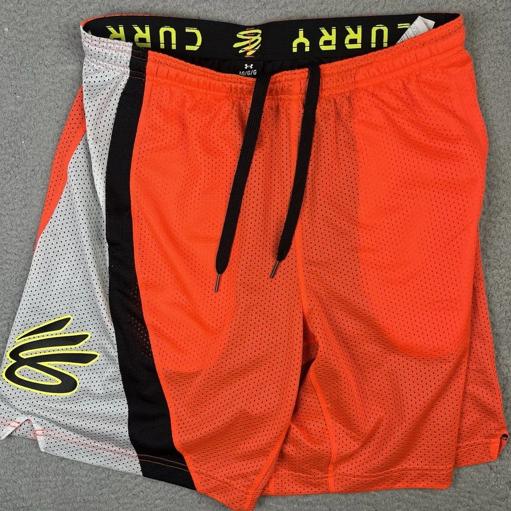 Under Armour Steph Curry Splash Basketball Shorts Mens Size Large Orange